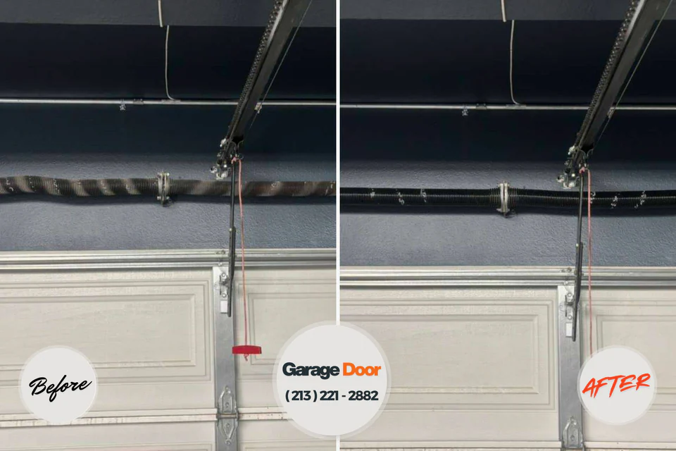 Before and after: garage door repair Ayden, NC